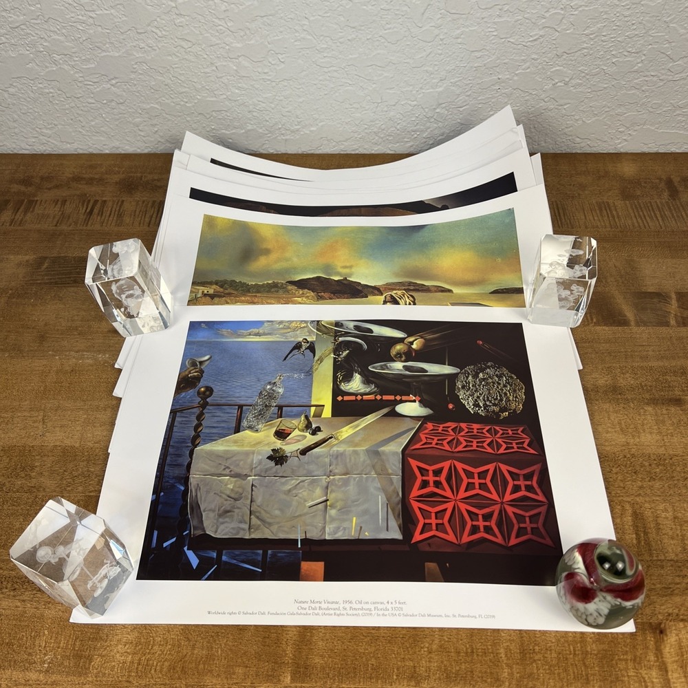 Lot Of 9 Salvador Dali Poster Print St. Petersburg, Florida Museum 16" X 12"